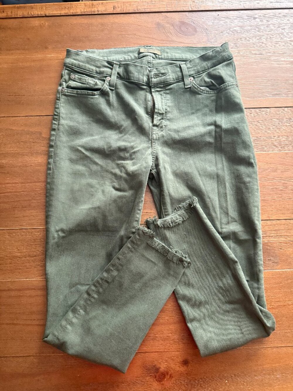 Womens 7 for All Mankind Green Skinny Jean